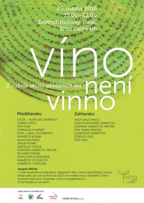 29.4. Brno- VÍNO NENÍ VINNO